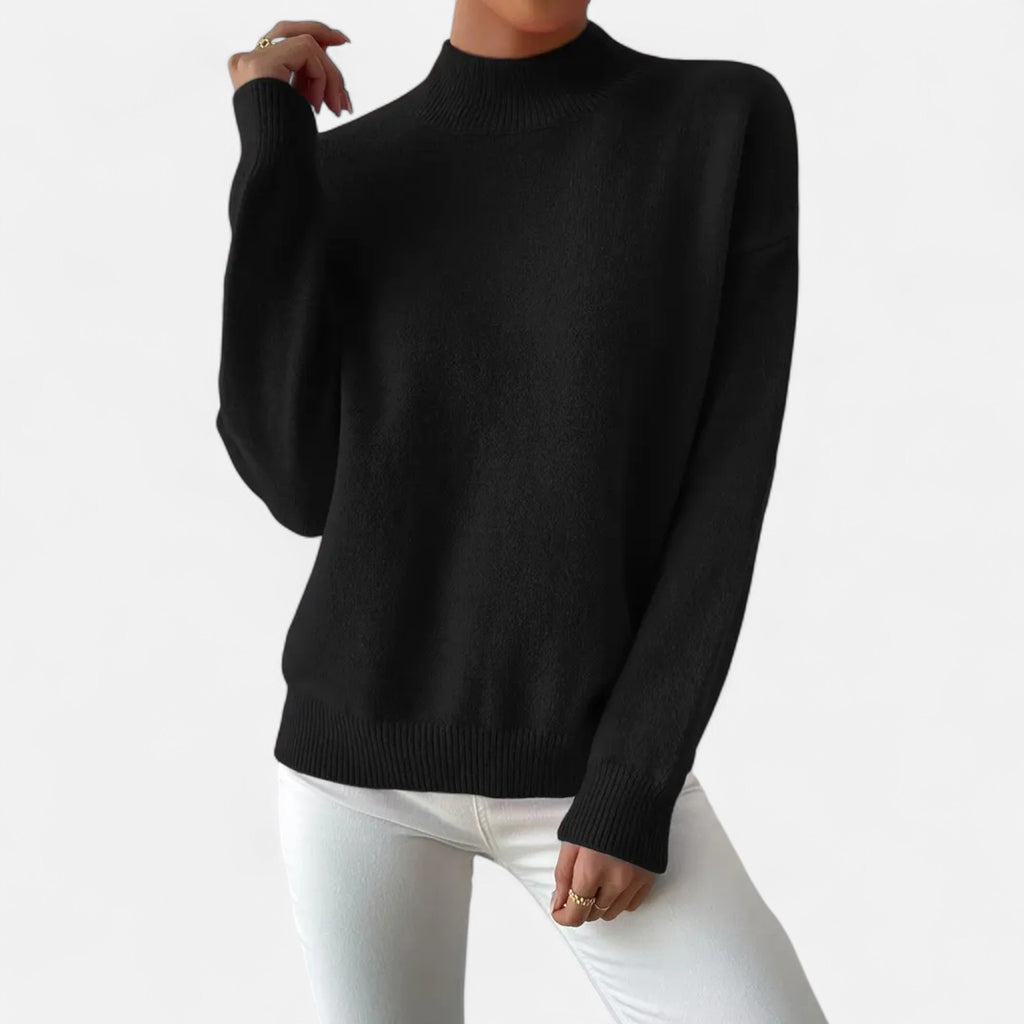 Solènne | Women’s Elegant Mock-Neck Pullover Sweater