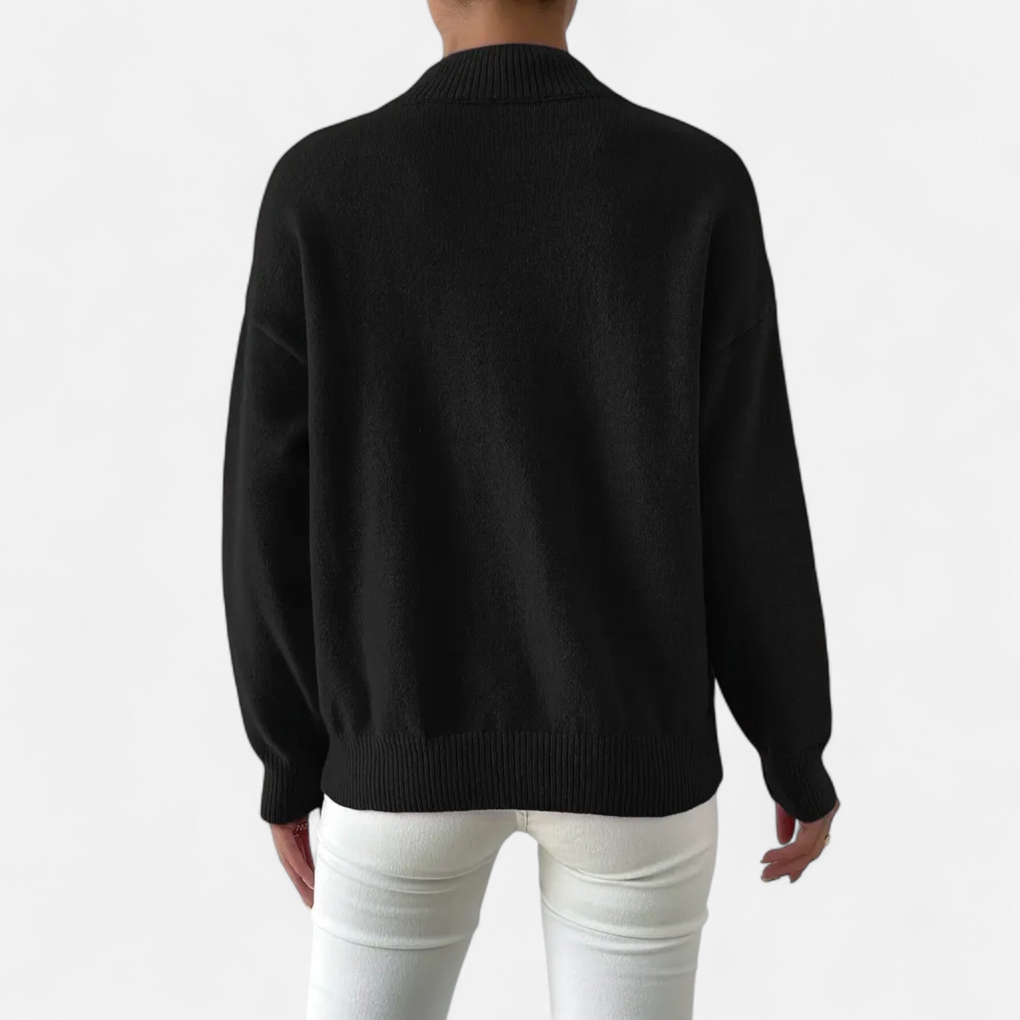 Solènne | Women’s Elegant Mock-Neck Pullover Sweater