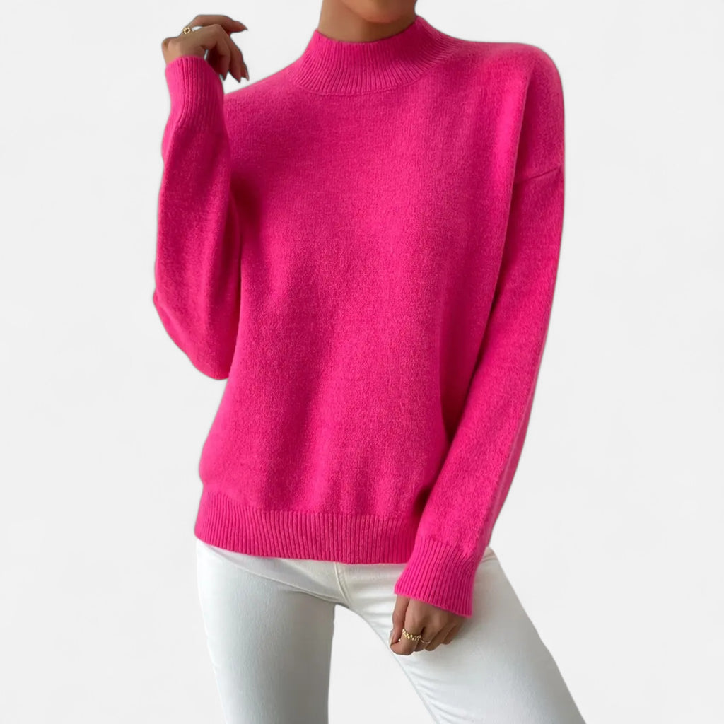 Solènne | Women’s Elegant Mock-Neck Pullover Sweater