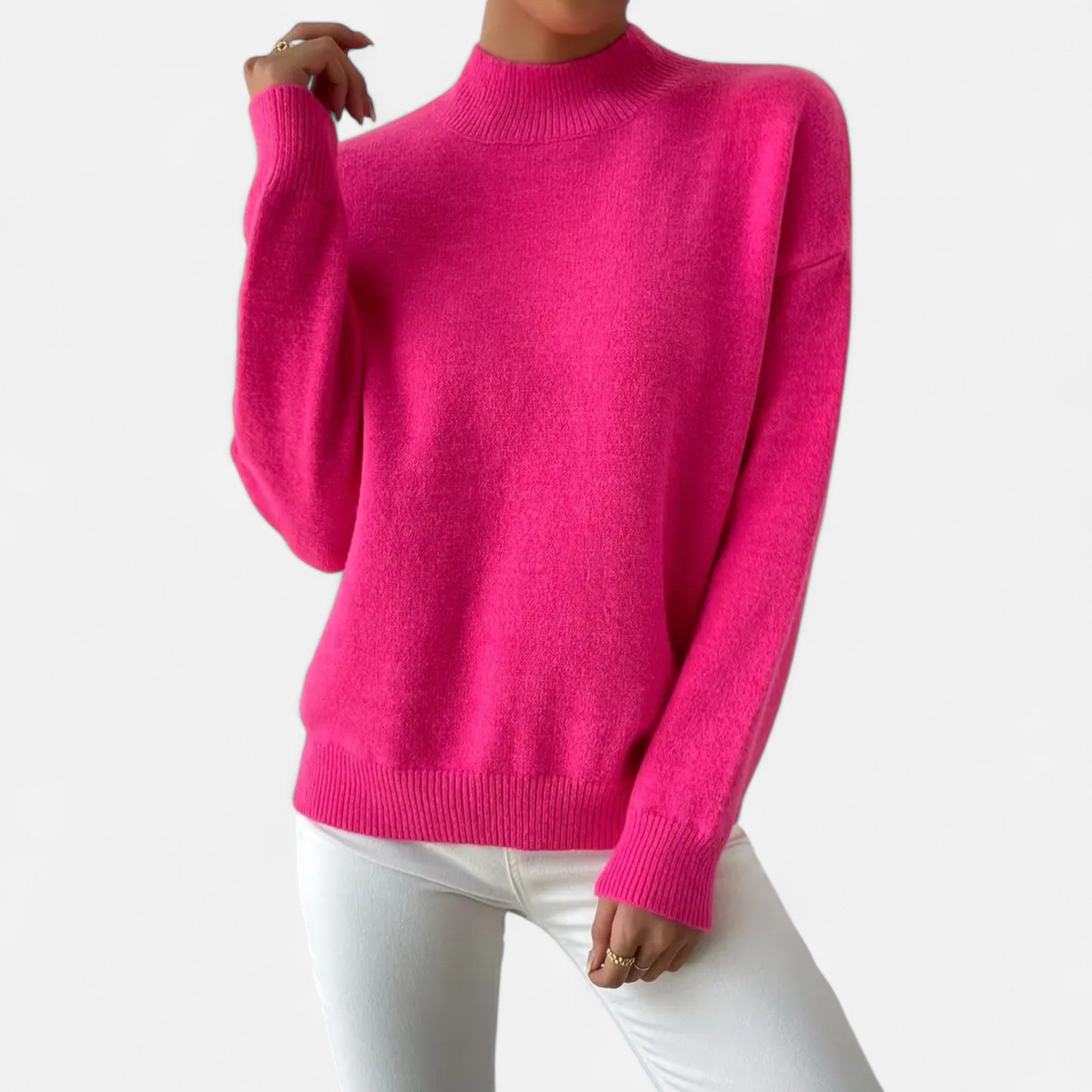 Solènne | Women’s Elegant Mock-Neck Pullover Sweater