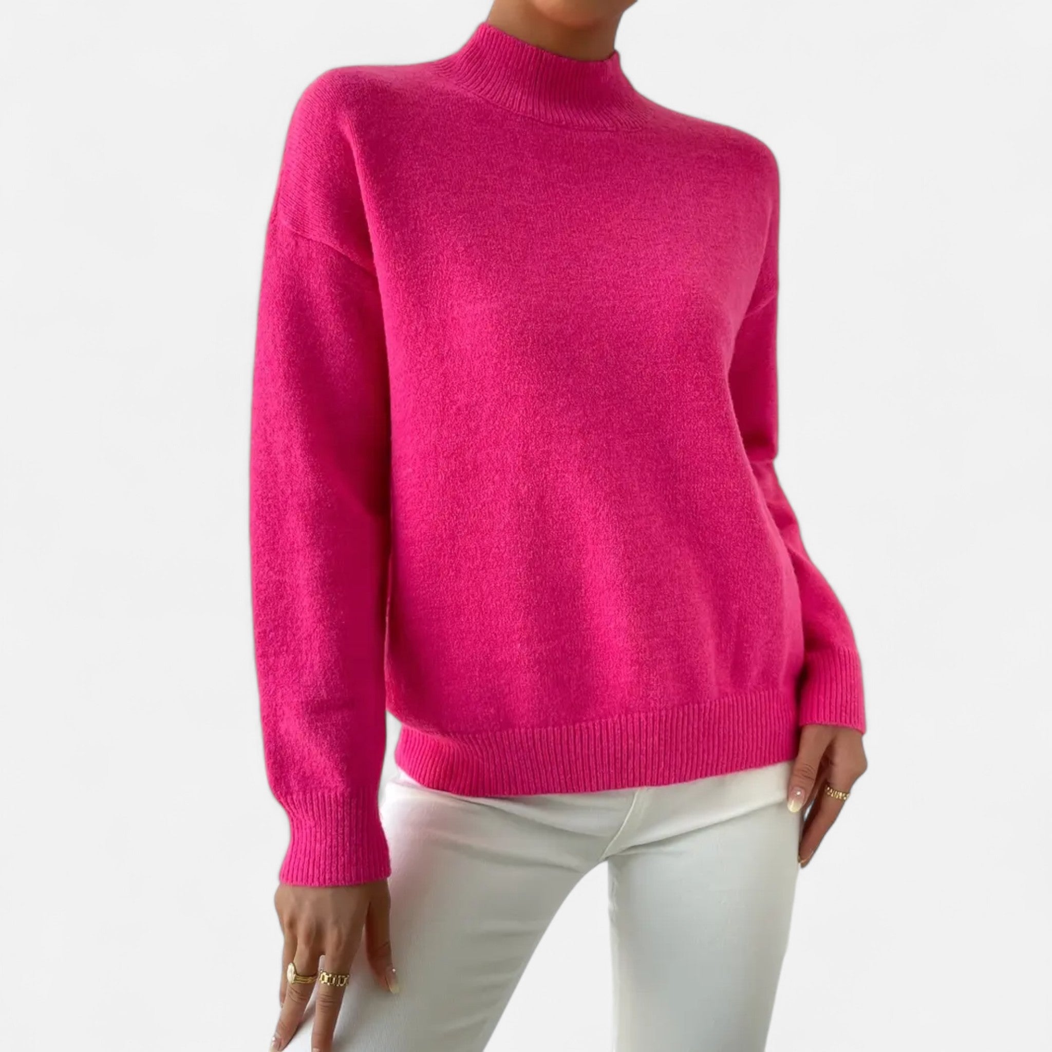 Solènne | Women’s Elegant Mock-Neck Pullover Sweater