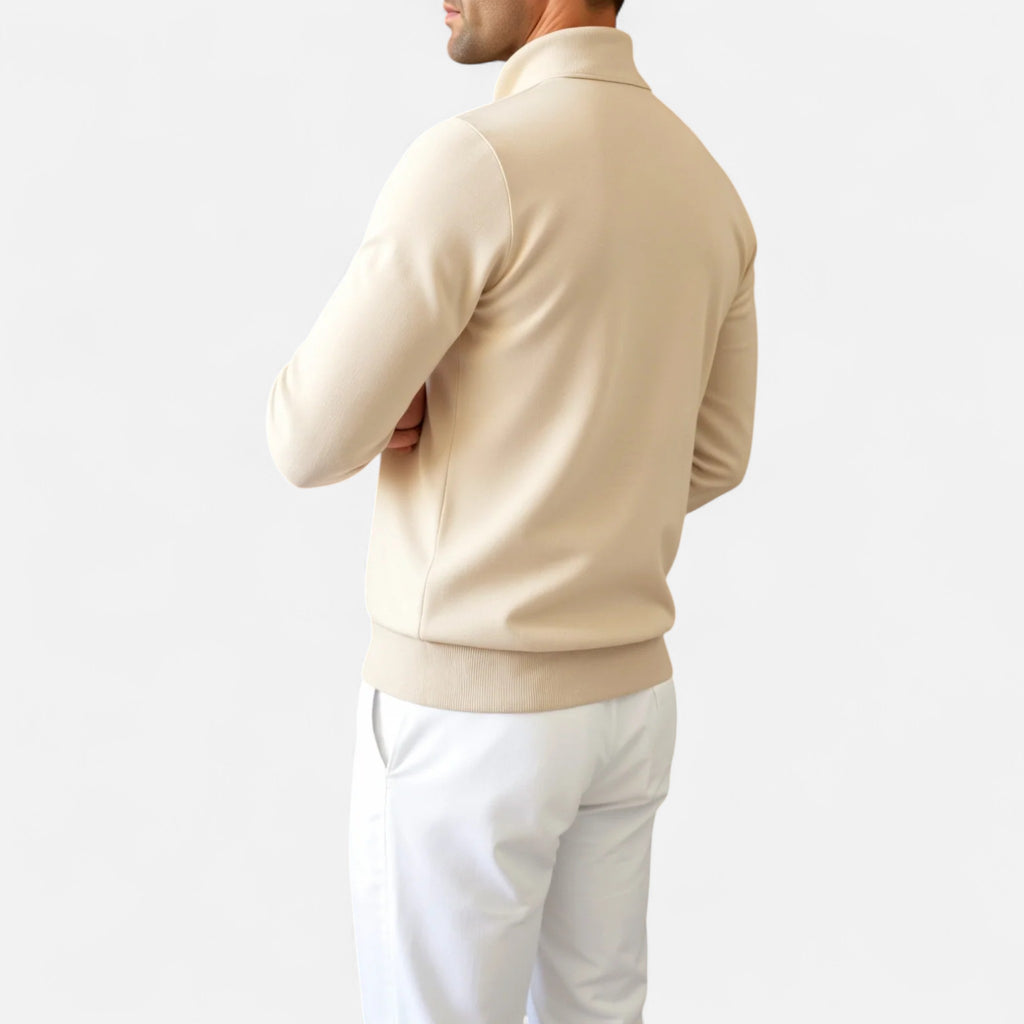 Solènne | Men’s Long-Sleeve Zip-Neck Polo