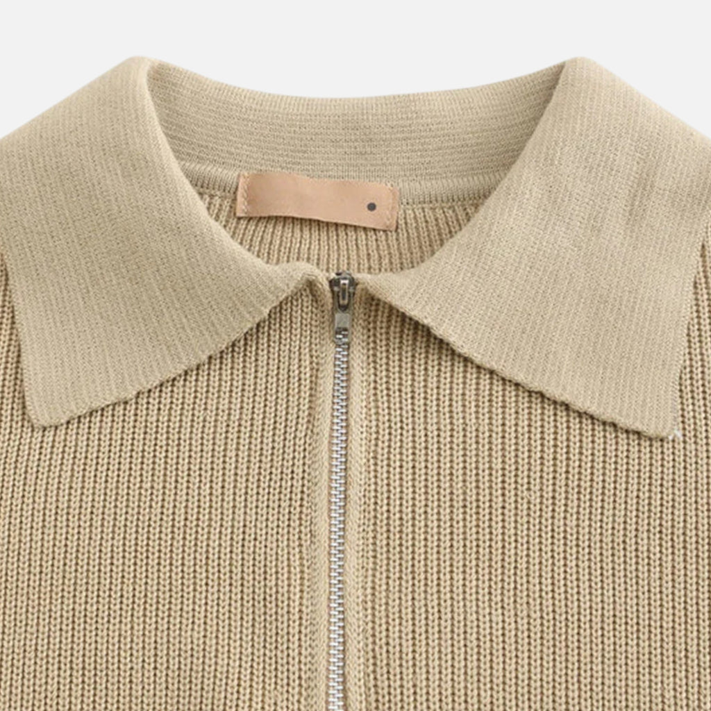 Solènne | Men’s Cotton Half-Zip Knit Sweater